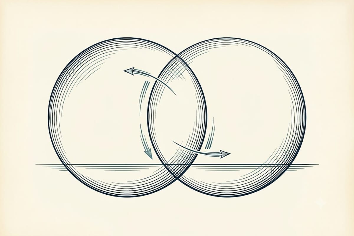 Circle centred on anchor against circle centred on boat