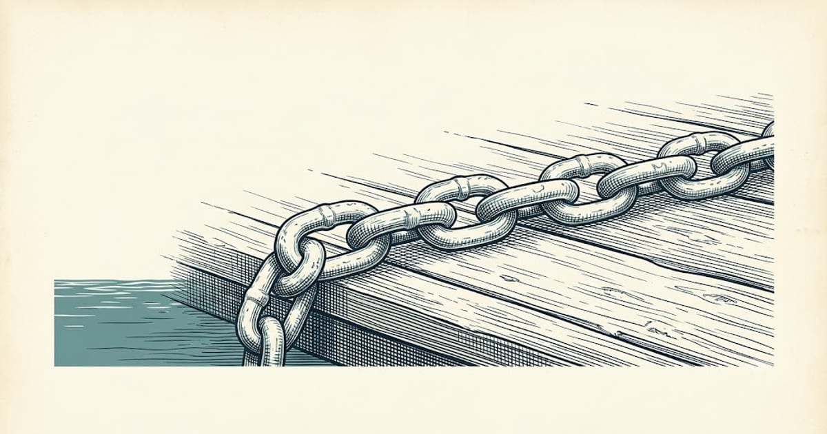 Galvanised anchor chain links