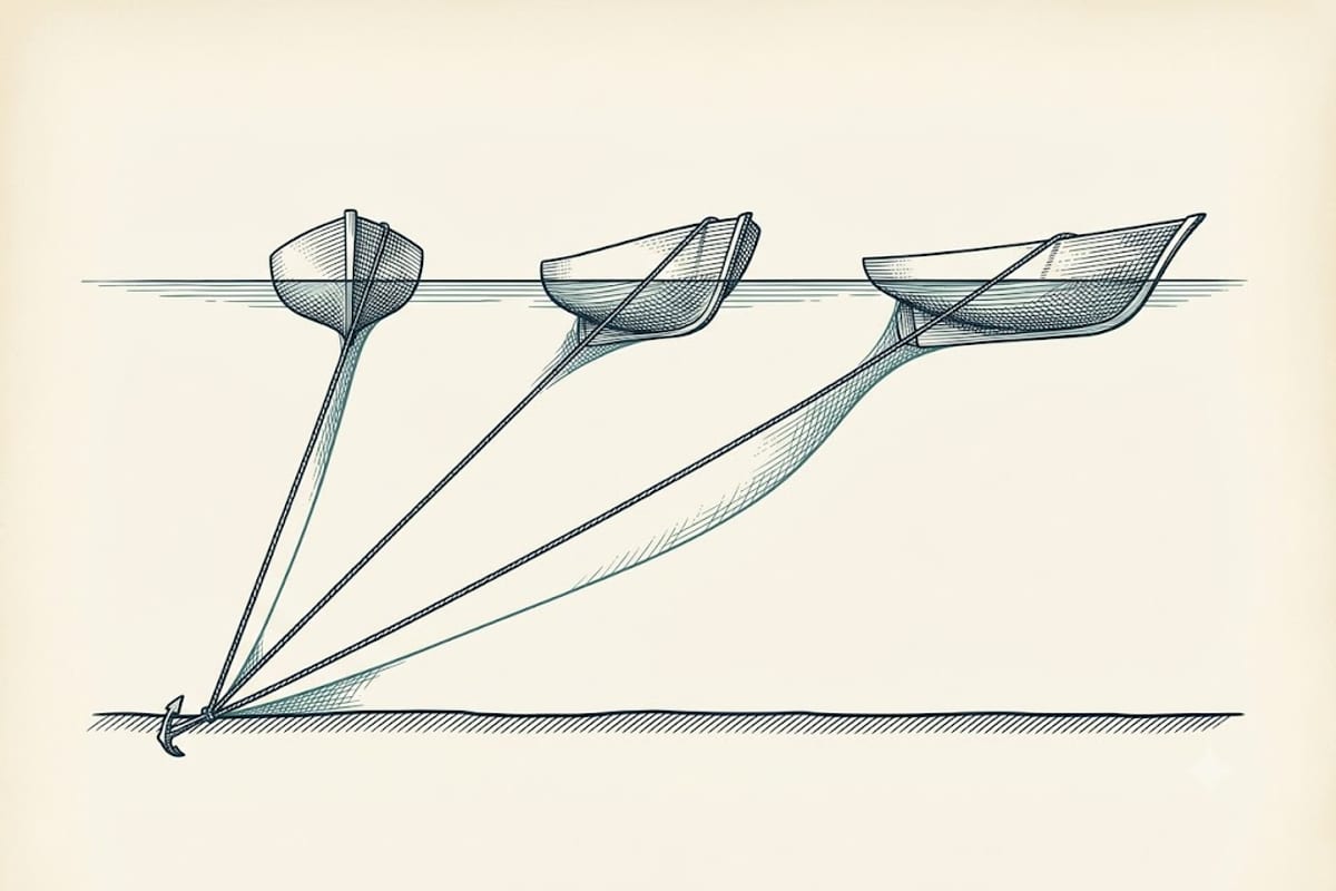 Pull angle at the anchor at different scope ratios