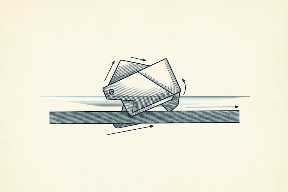 Anchor sitting above the seabed on vegetation
